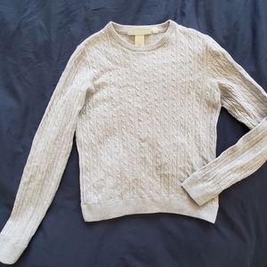 Wool blend cable knit sweater